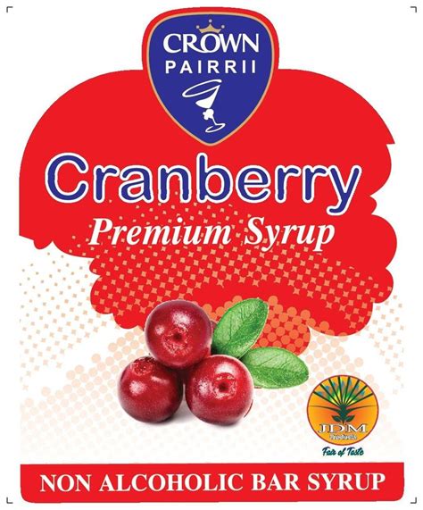 Crown Pairrii Cranberry Mocktail Syrup Packaging Type Carton