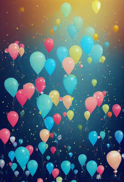 Free Happy Birthday Balloons Background Image