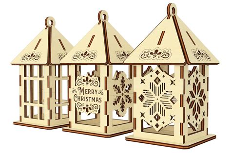 Christmas Lamp Ornament Laser Cut Files Glowforge Pattern Etsy