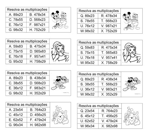 Continhas De Multiplicacao 1 Ano