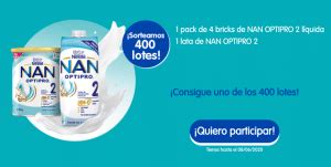 Nestlé Bebé envía gratis 400 lotes de NAN OPTIPRO Concursitis