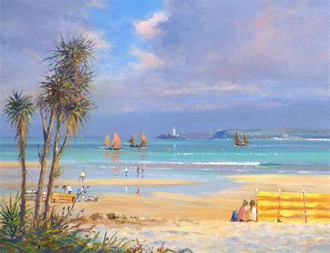 Jumbos In The Bay St Ives Original Painting By British Artist Ted