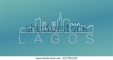 Lagos Nigeria Skyline Linear Design Flat Stock Vector (Royalty Free ...