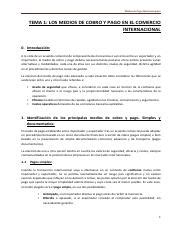 Tema Pdf Medios De Pago Internacionales Tema Los Medios De