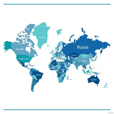 World Map With Countries Vector In Illustrator Svg  Eps Png Download