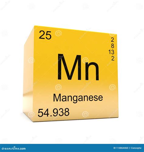 Manganese Chemical Element Symbol From Periodic Table Stock