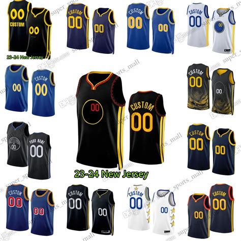 Custom Printed 2023 24 New Basketball Jerseys Stephen Curry Thompson ...