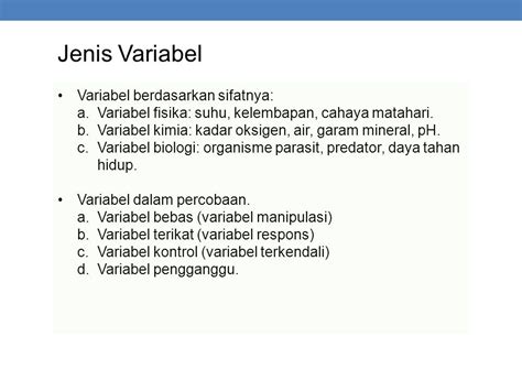 Contoh Soal Variabel Bebas Terikat Kontrol Pelajaran Mu