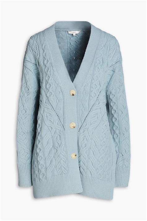 VINCE Cable Knit Cotton Blend Cardigan THE OUTNET