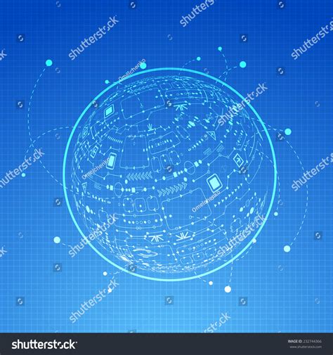 Abstract Technology Globe Background Stock Vector Royalty Free