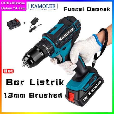 Jual Kamolee 18v Bor Listrik 13mm Dengan Fungsi Benturan Tiga Mode Aksi