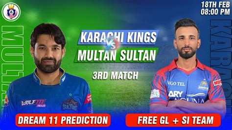 PSL 2024 Multan Sultans Vs Karachi Kings 3rd Match Prediction MS Vs