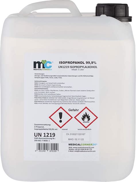 Medicalcorner Isopropanol Isopropylalkohol Liter Kanister