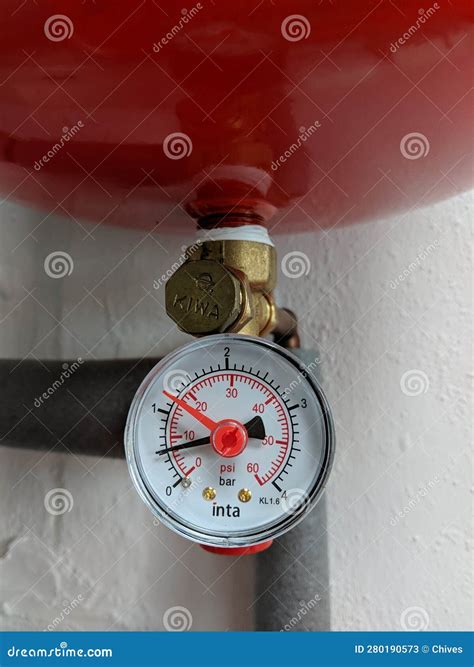 Water Pressure Gauge Hot Water Tank Editorial Stock Photo - Image of ...