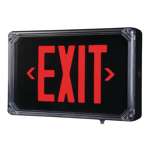 Dual Lite Sewlsgbe Nema 4x Cast Aluminum Exit Sign With Emergency Operation Single Face Black