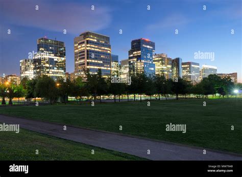 Buildings At A New Financial And Business Center In Las Condes District