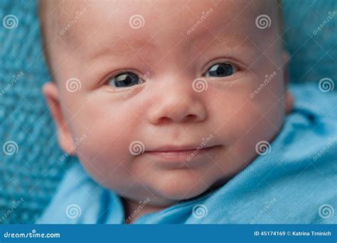 Baby Boy with Blue Eyes stock image. Image of gazing - 45174169