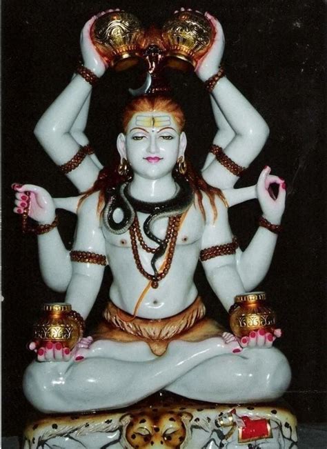 Hindu Multicolor Marble Shiva Statue For Worship Size 1 4 Feet At Rs