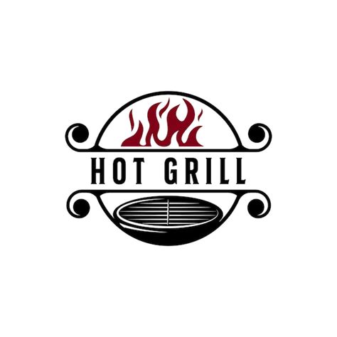 Premium Vector Simple Barbecue Hot Grill Logo