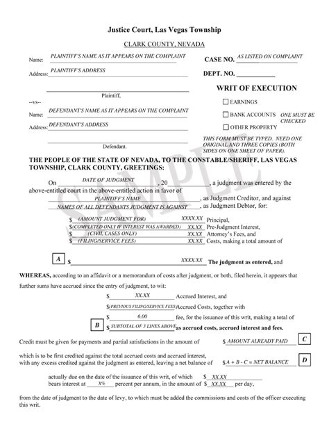 Fillable Online Clarkcountycourts Plaintiff S Name As It Appears On The