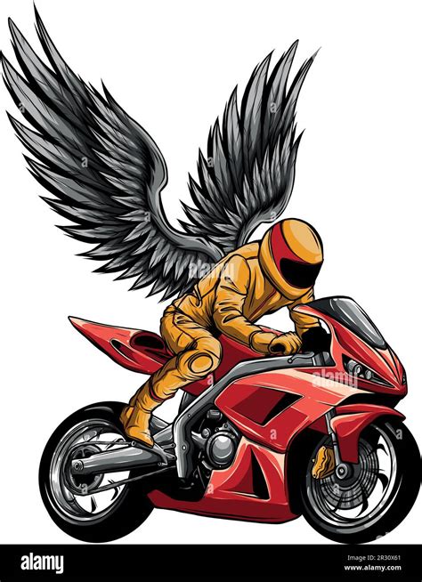 Vector Illustration Of Motorcycle With Wings On White Background Stock Vector Image And Art Alamy