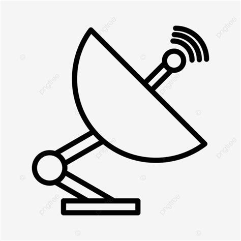 Icono De L Nea De Antena Vector Png Dibujos Antena Transmisi N Plato