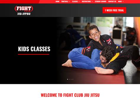 Fight Club Jiu Jitsu Web Design Portfolio Entry