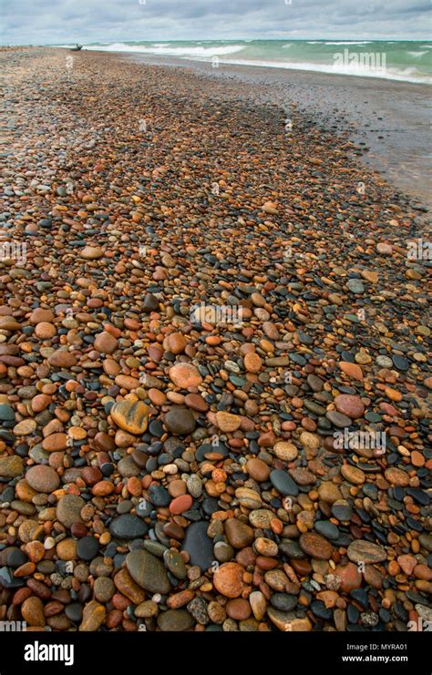 Lake Superior beach, Whitefish Point Bird Observatory, Michigan Stock ...