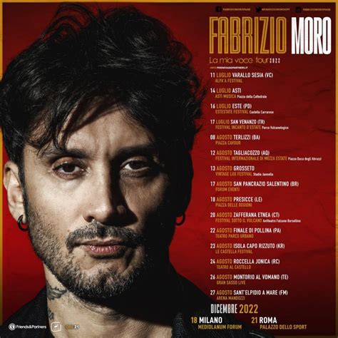 Fabrizio Moro La Mia Voce TOUR 2022 Alessandro Inolti