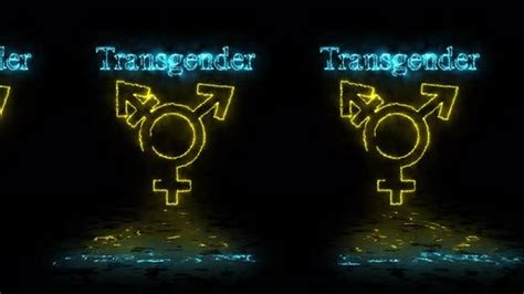 Neon Transgender Sign Animation On Black Background Transgender Sexual