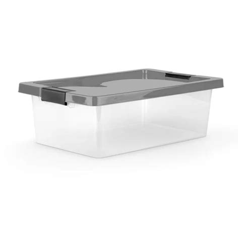 Caja Organizadora Con Broches L Gris Estrasoluciones