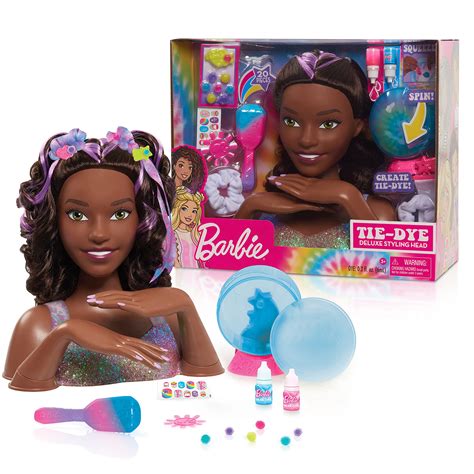 Buy Barbie Tie Dye Deluxe Piece Styling Head Black Hair Includes