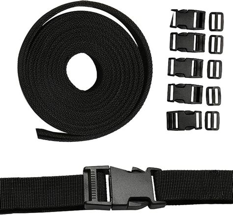 Amazon Wellbeing Black Nylon Heavy Webbing Strap Mm Wide M Long