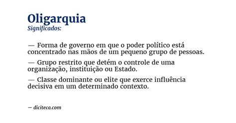 Significado De Oligarquias - Significado de Oligarquia - Diciteca