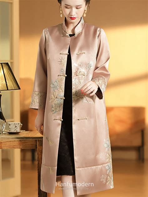 Hanfu Modern Chinese Traditional Embroidered Womens Tang Suit Coat