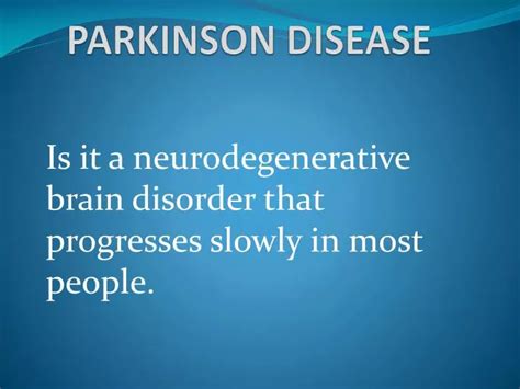 Ppt Parkinson Disease Powerpoint Presentation Free Download Id4828534