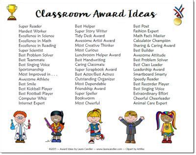 Great list of classroom award ideas and free award certificate templates in this post! Pre K ...