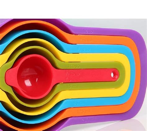 Multi Color Measuring Cups And Spoons Set Measurement Plastic Cup