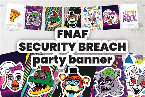 Fnaf Security Breach Party Banner Bunting Decoration Physical Item