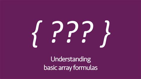 Understanding Basic Array Formulas Excel Off The Grid