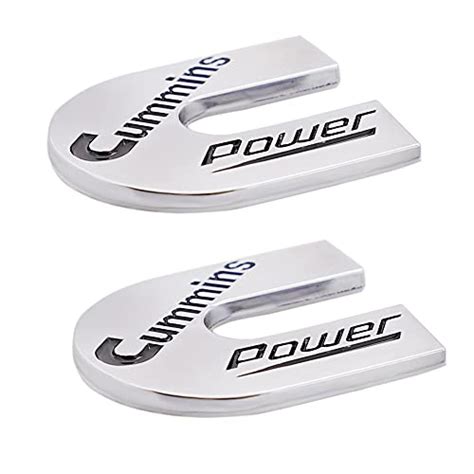 Lot de 2 emblèmes Cummins Power 3D en métal pour capot de voiture