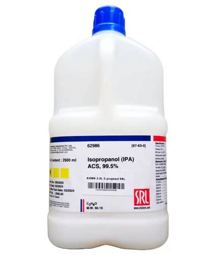 SRL Isopropanol IPA ACS Grade 99 5 2 5 Ltr CAS 67 63 0 At Rs