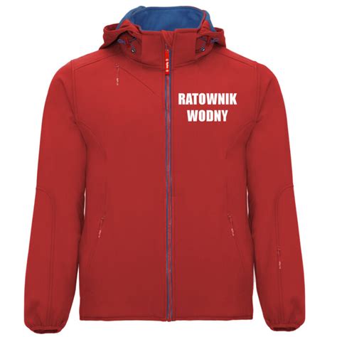 Dowolny Nadruk RATOWNIK WODNY Czerwony Softshell Unisex Ratownikplus Pl