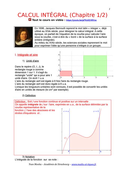 20Integ T 1 CALCUL INTÉGRAL CALCUL INTÉGRAL Chapitre 1 2 Tout le