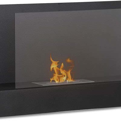 The Ater Wall Mounted Ventless Bioethanol Fireplace Black Ethical