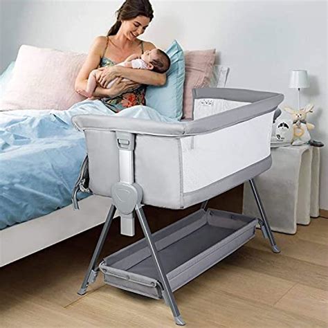 Crzdeal Bassinet For Babies Large Volume And Mobile With Storage Basket