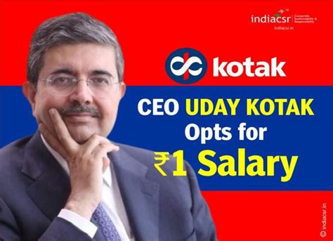 Leadership By Example Kotak Mahindra Bank Ceo Uday Kotak Opts For Re 1