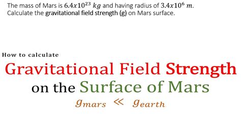 How To Calculate Gravitational Field Strength On Surface Of Mars Youtube