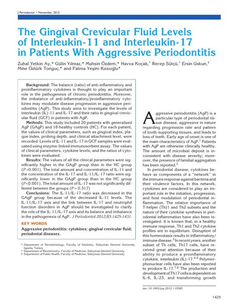 The Gingival Crevicular Fluid | PDF | Periodontology | Tooth