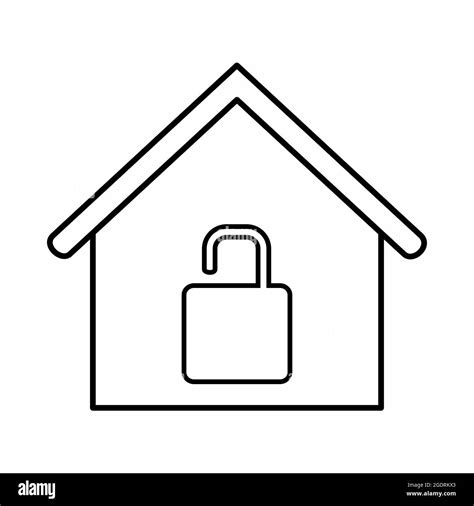 Vector Graphic Of Unlocked House Line Style Simple Illustration